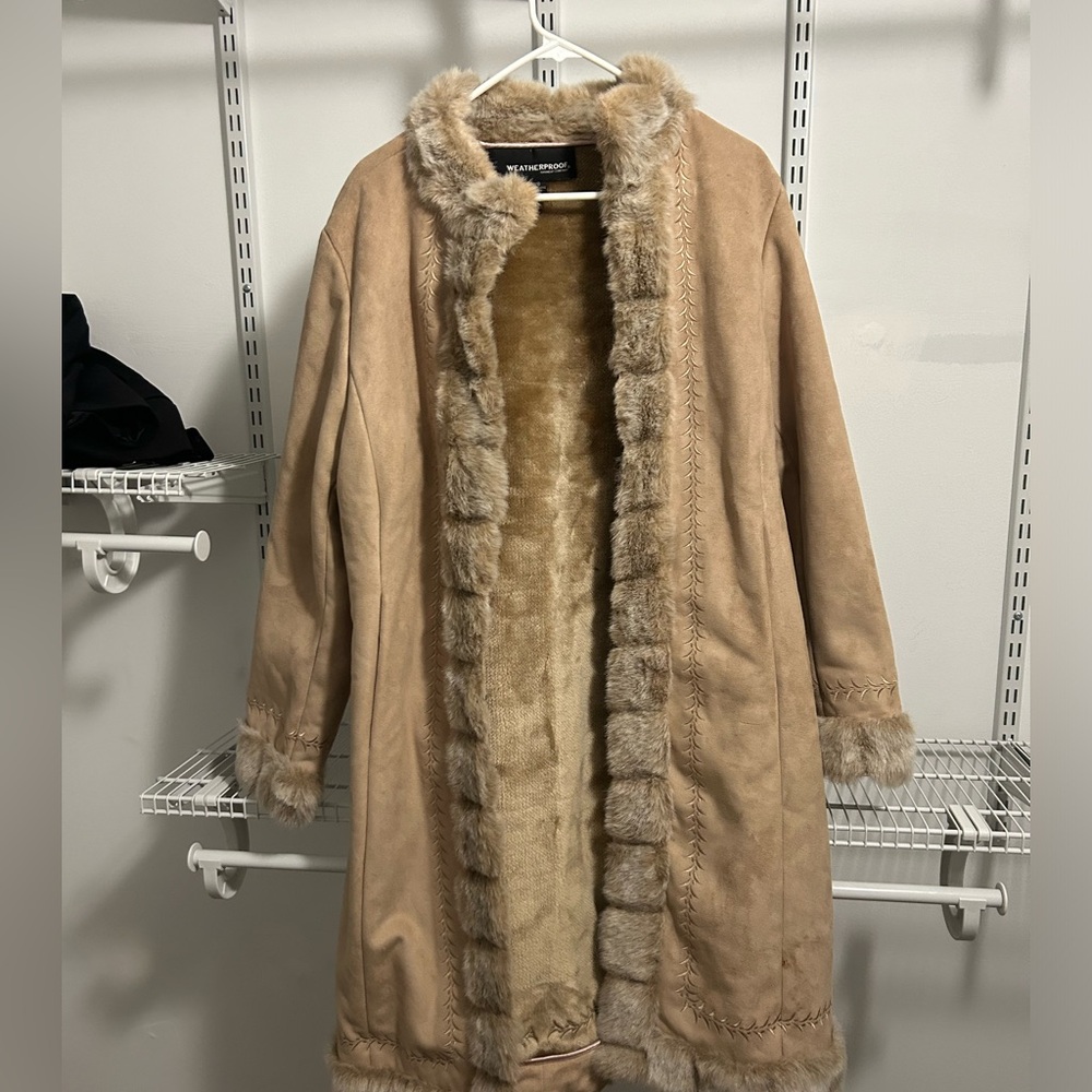 Weatherproof garment company faux fur jacket large